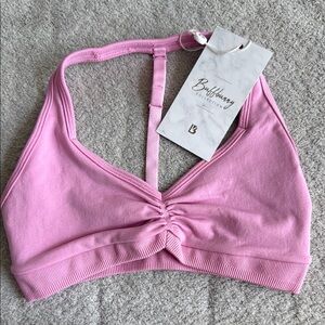 NWT Buffbunny pink halter sports bra
